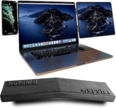 Apulat Portable Magnetic Side Mount, Strong Holder to Attach Your iPhone, iPad or Second Screen to Your Laptop or Desktop Computer Monitor, Expand Your MacBook with a Mobile Display.