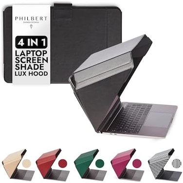 Philbert Danish Design NEW Technology. Made from Organic MaterialsLaptop Sun ShadePrivacy Cover/Hood for MacBook 15" and 16" (Other laptops Please Check Measurement Chart, BlackUniversalPatent No. D79