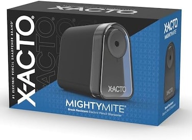 X-ACTO Mighty Mite Electric Pencil Sharpener, Black/Silver (19501/19501X.