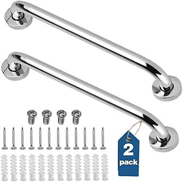 Gotega 2 Pack Shower Grab Bar Stainless Steel Bathroom Grab Bar Shower Bath Handle Grab Bars for Bathtub Showers 18 Inch.
