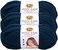 Lion Brand Yarn Wool-Ease ThickQuick Yarn, Soft and Bulky Yarn for Knitting, Crocheting, and Crafting, 3 Pack, Petrol Blue.