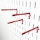 Wall Control Paint Brush Hook and Thread Spool Holder Storage Organizer Pegs for Wall Control Metal Pegboard - (4Pack of Narrow 3-Inch Reach Slotted Peg Hooks for Paint Brushes and Spools (Red.