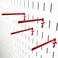 Wall Control Paint Brush Hook and Thread Spool Holder Storage Organizer Pegs for Wall Control Metal Pegboard - (4Pack of Narrow 3-Inch Reach Slotted Peg Hooks for Paint Brushes and Spools (Red.