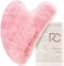 Rena Chris Gua Sha Facial Tools, Natural Rose Quartz Stone Guasha Tool, Manual Massage Sticks for Jawline Sculpting and Puffiness Reducing, Gua Sha Scraping Massage Tool, Skin-Care Gift (Pink.