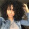 rosmile Curly Wigs for Black Women - Natural Black Synthetic African American Full Curly Afro Hair Wig with Bangs.