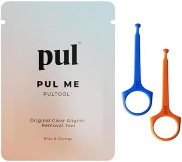 The Pultool Clear Aligner Removal PUL Tool for Invisalign Removable BracesTraysCompatible with Removable Braces, Aligners, Retainers,DenturesHygienic, Durable, CompactBy (OrangeBlue.