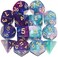 Anduin Wind "Galaxy DND Dice 2 X 7Sets, 14Pieces Glitter Sparkle Cosmic Mixed Polyhedral DND Dice for RPG MTG Table Game Dice.