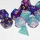 Anduin Wind "Galaxy DND Dice 2 X 7Sets, 14Pieces Glitter Sparkle Cosmic Mixed Polyhedral DND Dice for RPG MTG Table Game Dice.