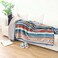 UKELER Bohemian Sherpa Throw 80'' x 60'soft Plush Flannel Boho Throw Blankets for Bed/Couch/Sofa/Office/Camping.
