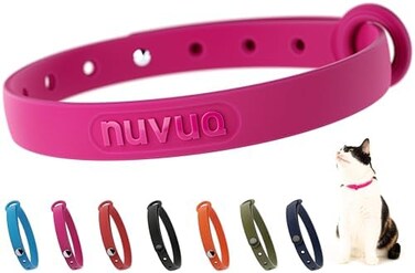 Nuvuq Comfortable, Soft and Light Cat Collar with Breakaway Snap Button (Raspberry Pink.