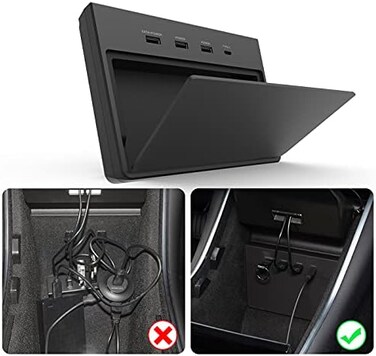 TAPTES USB Hub 5 in 1 Ports for Tesla Model 3 Before June 2020(Not Fit for Model Y,DashcamSentry Mode Viewer USB Hub dongle USB (Not Fit for Tesla Model 3 Produced After June 2020.