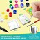 dazzidoo Magnetic Mini Tile Art - DIY Craft Kit; Design and Paint Magnet Tiles - Kids Paint ArtsCrafts Project; Includes 12 Tile Magnets, 8 Paint Colors, 2 Brushes and Marker; Fun Ceramic Tile Paintin