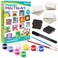 dazzidoo Magnetic Mini Tile Art - DIY Craft Kit; Design and Paint Magnet Tiles - Kids Paint ArtsCrafts Project; Includes 12 Tile Magnets, 8 Paint Colors, 2 Brushes and Marker; Fun Ceramic Tile Paintin