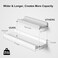 Love-KANKEI Floating Wall Shelves, Wall Mounted Set of 2 Rustic Wood Wall Shelves for Bedroom Living Room Bathroom Kitchen Office and More, Hanging Shelves Rustic White.