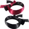 Hestya 2 Pack Sleeping Mask Satin Eye Mask Blindfold, 150 cm (Black Rose Red and Black.