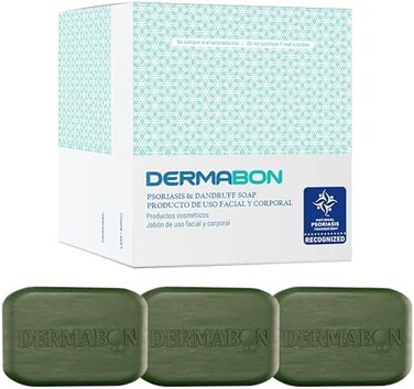 Dermabon 2% Coal Tar Psoriasis Body WashEczema Bar SoapControl and Relieve Psoriasis, Eczema, Dermatitis, and DandruffActive Ingredient Coal Tar Soap and Body Wash for Adults - 3 Pack.