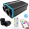 GIDERWEL Smart APP LED Fiber Optic Lights Engine Driver Dual Port RGBW,Bluetooth Color Changing Fiber Optic Star Ceiling Light Source with RF Remote Control for All Kinds of Fiber Optics Cable.