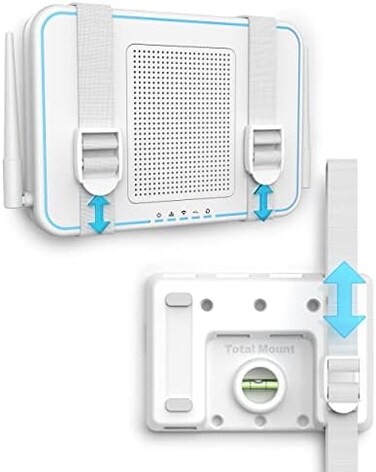 TotalMount Universal Mount for Electronics &ndash; Adjustable Wall Mount for Your Mesh WiFi Router, Wireless System, Cable Modem, DVR, Xbox, PlayStation, and More (Standard Shelf &ndash; White.