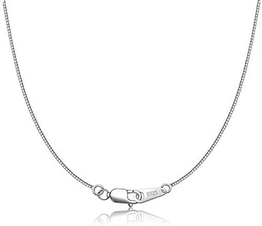 CIELTEAR 925 Sterling Silver Chain Necklace for Women 0. 8mm Box Chain, Italian Necklace Chain, Super StrongThinLong16/18/20/22/24 Inches.