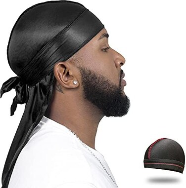 ForceWave Silky Durag for Men Wave Cap Satin Dorag for Men Women 360 Wave.