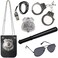3 Otters 6PCS Police Pretend Play Toy Set for Kids, Toddler Boys Costume Including Metal Handcuffs Badge Baton Sunglasses Whistle, Christmas Stocking Stuffers.
