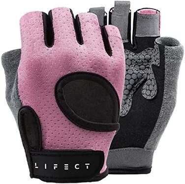 LIFECT Essential Breathable Workout Gloves, Weight Lifting Fingerless Gym Exercise Gloves with Curved Open Back, for Powerlifting, Women and Men.