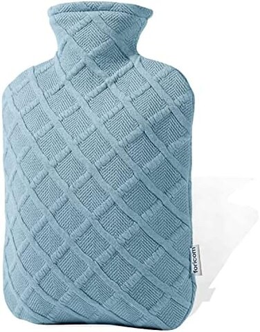 FORICOM Hot Water Bottle with Cover - Hot Water Bag, 1. 8L PVC BPA-Free and Odorless for Pain Relief and Ease Aches.