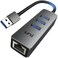 uni USB 3. 0 Hub with 1G Ethernet Adapter, 4-in-1 RJ45 LAN Adapter 1000 Mbps, Driver-Free, Aluminum USB-A to LAN Network Adapter for MacBook Pro/Air, iMac, PC, Chromebook, Surface Pro.