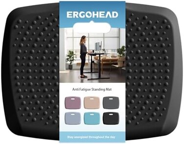 ergohead Anti Fatigue Kitchen Floor Mat Comfort Standing Mat by Eroghead, Portable Standing Desk Mat Kitchen Mats Built-in Handle with Massage Points Multi-Purpose Comfort Floor Mat, 17 x 22 inches, B