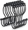 Goowin Shower Curtain Hooks, 12 Pcs Shower Curtain Rings, Stainless Steel Black Shower Curtain Hooks, Shower Curtain Rings Rust Proof, Smooth Sliding Anti-Drop Double Shower Rings for Curtain (Black.