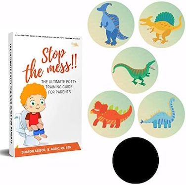 CRADLE PLUS PREGNANCY BABY &amp; TODDLERS Potty Training Seat Magic StickerDinosaur toddler Potty Training Toilet Color Changing Sticker5 Pack Toilet targets with FREE potty e bookUse with or Without Pott