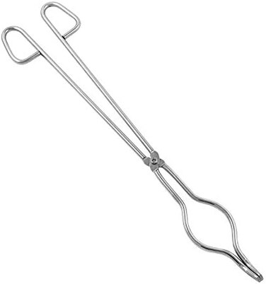 QWORK Stainless Steel Crucible Tongs for Laboratory Industrial 400mm Long.
