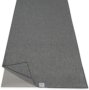 Gaiam Yoga Towel - Mat Sized Active Dry Non Slip Moisture Wicking Sweat Absorbent Microfiber Hot Yoga Towel for WomenMenStay-Put Corner Pockets (70" Long x 26" Wide.