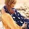 UHINOOS Nursing Cover for Mom Breastfeeding, Baby Privacy Nursing Covers Up Breathable Cotton with Ajustable Hoop for Mother (Blue.
