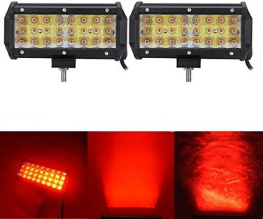 مصباح AUXMOTEC الأحمر LED للطرق الوعرة 36 ​​واط 7 بوصة مصابيح عمل للقيادة مصابيح ضباب مقاومة للماء للشاحنات والسيارات والمركبات الرباعية الدفع والمركبات متعددة الاستخدامات والجرارات والقوارب وصيد الأس