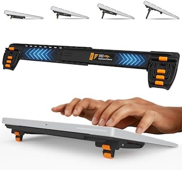 GPG2 ESC Flip PRO Computer Keyboard Stand for Desk, Adjustable Tilting Keyboard Lifter for Ergonomic Typing, Minimalist Keyboard Riser with Non-Slip Feet, Extendable Holder Fits Most Keyboards.