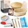 Trailblaze Complete Banneton Bread Proofing Basket Set - 9" Round10" Oval Sourdough Baskets with Lame Dough Scraper Liner - Sourdough Bread Baking Supplies Starter Kit.