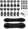 PERCARE 34 Pcs Cord Locks End Spring Toggle Stopper Zipper Pull Ends Fastener Buttons with 18 Yard Elastic Bungee Cord Stretch String for Drawstring, Shoelaces, Pants, Backpack, Bags, Luggage, DIY Cra