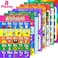 Blulu 8 Educational Preschool Posters for Toddler and Kid Learning with 60 Glue Point Dot for Nursery Preschool Homeschool Kindergarten Classroom - Teach Numbers Alphabet Colors Months and More 16 x 1