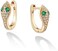 VACRONA Gold Hoop Earrings Huggie Earrings for Women 14k Gold Plated Small Hoops Green Snake Shell Beaded Earrings Hypoallergenic Jewelry Gift.