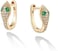 VACRONA Gold Hoop Earrings Huggie Earrings for Women 14k Gold Plated Small Hoops Green Snake Shell Beaded Earrings Hypoallergenic Jewelry Gift.