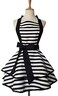 Hyzrz Lovely Handmade Cotton Retro Aprons For Women Girls Cake Kitchen Cook Apron For Mother's Gift One Size Black.