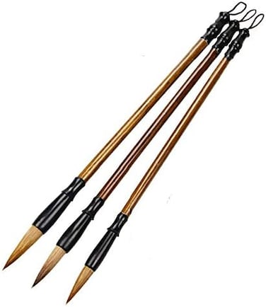 Befiy Chinese Calligraphy Brush, Writing Drawing Watercolor Ink Brushes Hubi Painting Kanji Sumi Wolf Bamboo Brushes Set for Professional Beginner (Green.