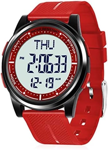 Beeasy Digital Watch Waterproof with Stopwatch Alarm Countdown Dual Time, Ultra-Thin Super Wide-Angle Display Digital Wrist Watches for Men Women.