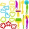 Oun Nana Playdough Tools 20 PCS Play Dough Tools Set for Kids, Various Shape Playdough Cutters and Rollers, Random Color.