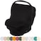 Simka Rose Car Seat Canopy Nursing Cover - Multi Use Cover - Baby Breastfeeding Cover - Ultra Soft and Stretchy (Black.