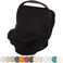 Simka Rose Car Seat Canopy Nursing Cover - Multi Use Cover - Baby Breastfeeding Cover - Ultra Soft and Stretchy (Black.