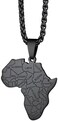 Richsteel African Map Necklace for Men Women Stainless Steel, 1. 7''*1. 2'', Stainless Steel, No Gemstone.