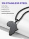 Richsteel African Map Necklace for Men Women Stainless Steel, 1. 7''*1. 2'', Stainless Steel, No Gemstone.