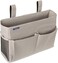 Surblue Bedside Caddy Hanging Bed Organizer Storage Bag Pocket for Bunk and Hospital Beds, College Dorm Rooms Baby Bed Rails,Camp 4 Pockets and 2 Hooks (Gray.